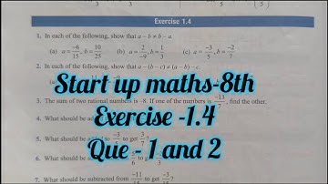 viva education start up mathematics class 8 ex 1.4| rational number | addition of rational numbers