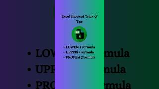 how to use lower, proper, upper formula in excel sheet #excelshorts#exceltipstricks