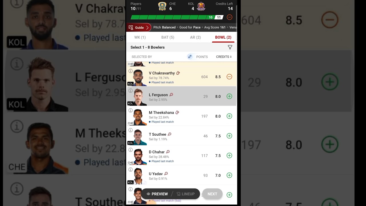 CHE VS KOL DREAM11 TEAM PREDICTION CHE VS KOL GRAND LEAGUE TEAM 