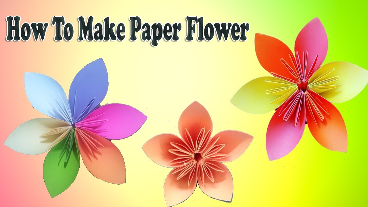 How to make paper Origami flower tutorial DIY - YouTube
