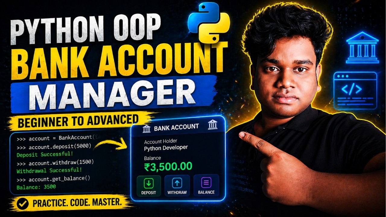 Python OOP Practice: Build a Bank Account Manager (Beginner to Advanced ...
