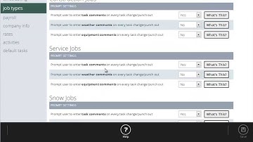 LMN Time - Help - Settings - Job Types