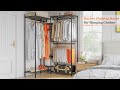 Raybee 750lbs Heavy Duty Portable Clothes Rack With Shelves Metal Wire Garment Rack For Bedroom