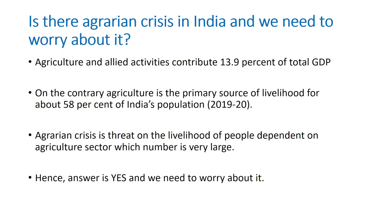 Agrarian Crisis and Policy Response in India