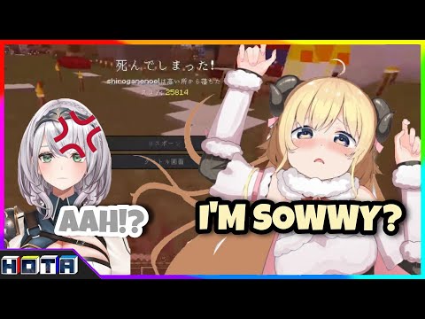 [Hololive] Watame Accidentally "Laughed" at Noel's Death. and Make her Angry [Minecraft] [Eng Sub]