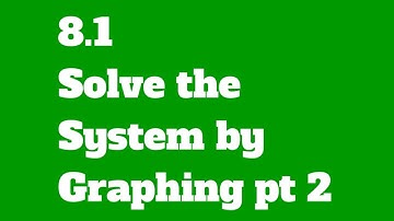 8.1 pt 2 (MyMathLab---SOLVE THE SYSTEM BY GRAPHING)