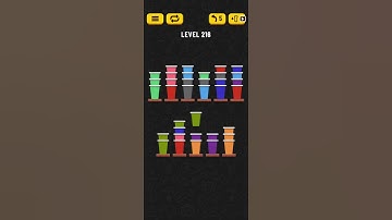 Cup Sort Puzzle Level 216 = Water Sort Puzzle Level 216 = Ball Sort Puzzle Level 216 All the same