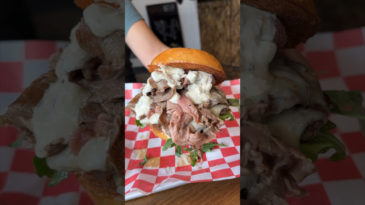 The PRIME RIB BURGER from Tony Beef in New Jersey! 🥩🍔🔥 Woah. #DEVOURPOWER