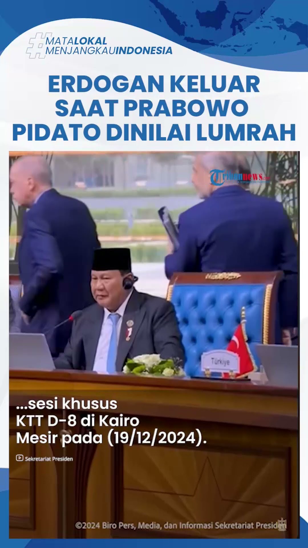 Erdogan Keluar saat Prabowo Pidato di KTT D8 Dinilai Lumrah, Kemenlu RI: Banyak Pertemuan Paralel