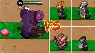 When Dave's brain is protected by Giga-Gargantuar, who zombies can eat it - PVZ funny moments