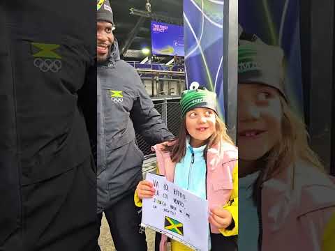 We spotted this young Team Jamaica fan getting gifts at #MilanoCortina! 🥹😍