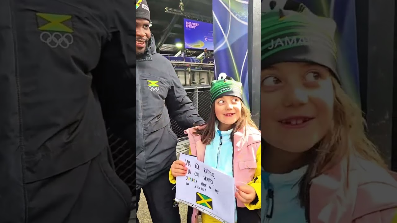 We spotted this young Team Jamaica fan getting gifts at #MilanoCortina! 🥹😍