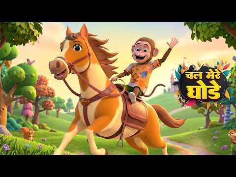 चल मेरे घोड़े और रोमांचक किड्स राइम्स | Hindi Rhymes for Kids | Nursery Rhymes - Sona Mona Kids