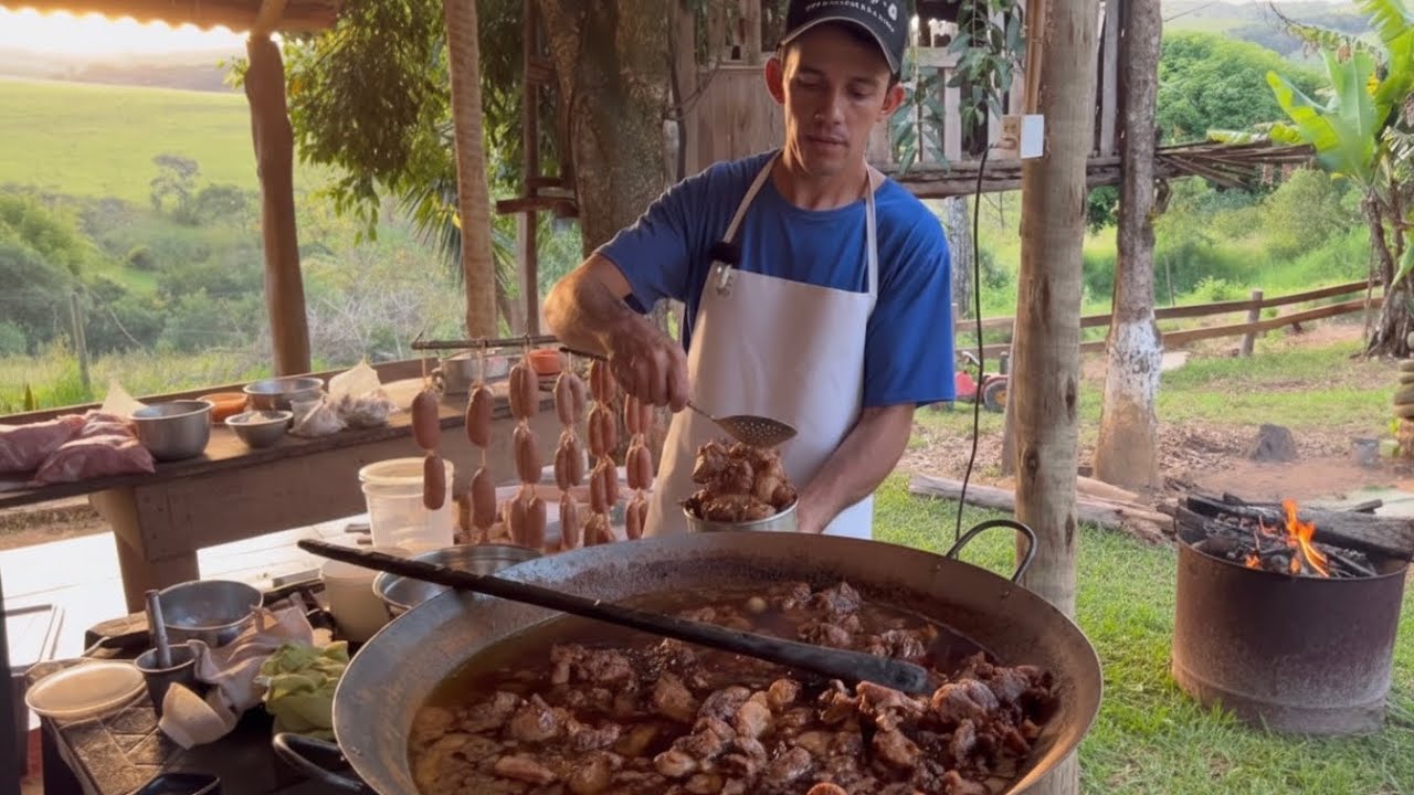 COMO ELE FAZ E GUARDA A CARNE DE PORCO NA LATA E LINGUIÇA ARTESANAL