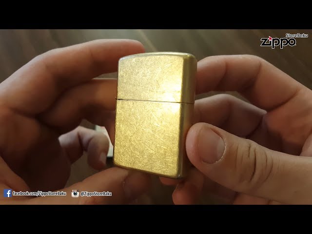 Zippo 28496 Armor Tumbled Brass - YouTube