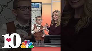 Mini Meteorologist Lucas shows us his Griddy #knoxville #cute