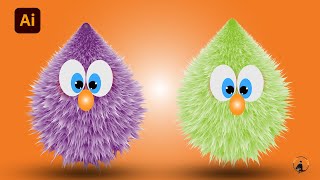 Funny Hairy Cartoon Design in Adobe illustrator