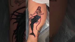 تتو رنگی پری دریایی tattoo آموزش_تتو