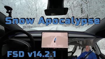 Tesla FSD V14.2.1 - Snow Apocalypse - St  Louis