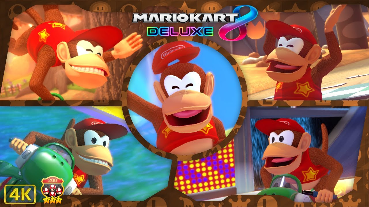 Mario Kart 8 Deluxe DLC ⁴ᴷ Full Booster Pass Course (200cc, All 12 DLC Cups) Diddy Kong gameplay