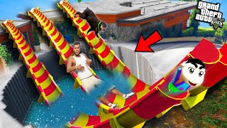 Shinchan & Franklin Tried The Impossible WATER SLIDE in GTA 5 | Tamil Games | screenshot 4