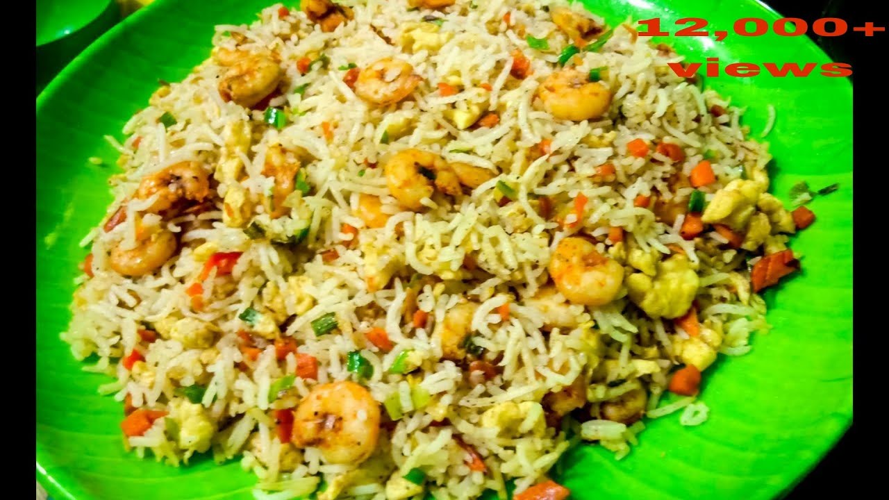 Prawn Fried Rice Recipe Restaurant Style YouTube