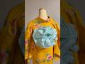 夏の兵児帯コーデ|からし色の花柄着物に映えるミントグリーンSummer Heko Obi Styling | Mustard Floral Kimono with Mint Green