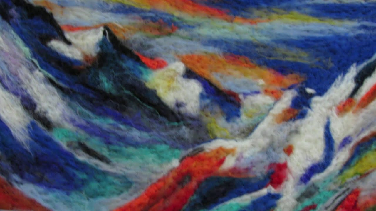 Landscape Picture made with felted wool Unique Gift Idea