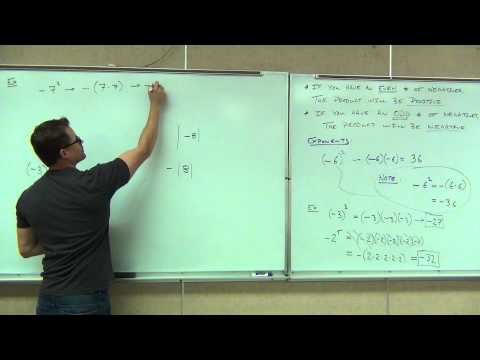 Prealgebra Lecture 2.4: Multiplying and Dividing Integers