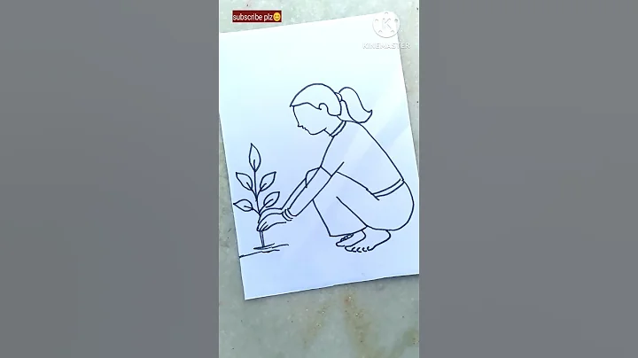 How to draw a girl planting a tree🌳#easydrawing #easydrawingideas #viral #shorts #howtodraw #tending