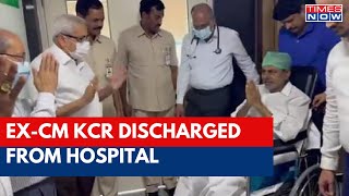 Telangana's Former CM & BRS Party Chief KCR Discharged From Yashoda Hospital In Hyderabad