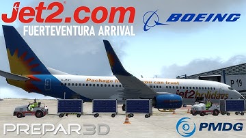 (Prepar3D v4.5) Fuerteventura Approach | Jet2.com Boeing 737-800 Cockpit View (PMDG NGXu | P3D)