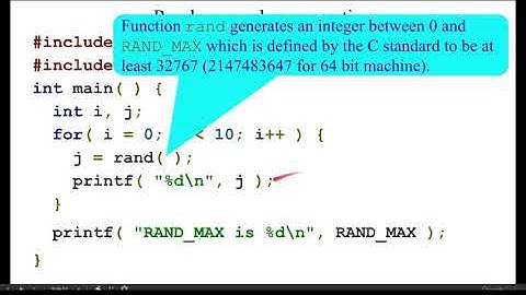 Random number generation in c programming