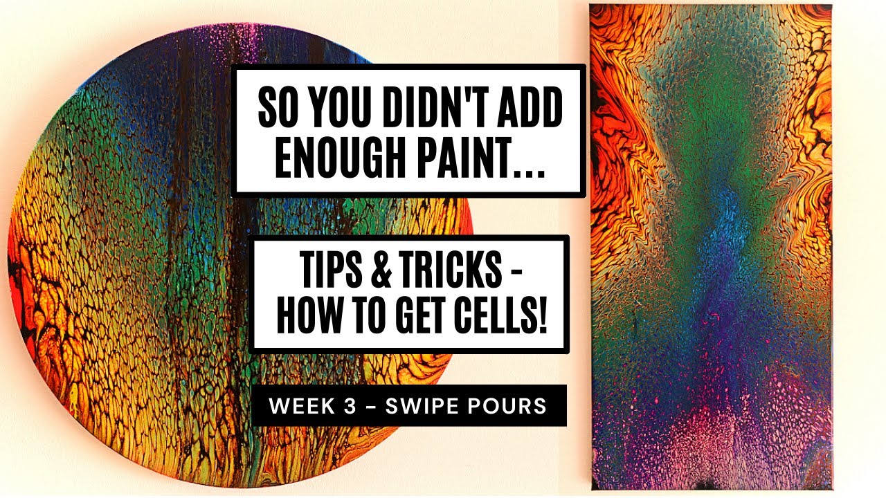 SO YOU DIDN'T ADD ENOUGH PAINT... Acrylic Pouring Swipe how to fix