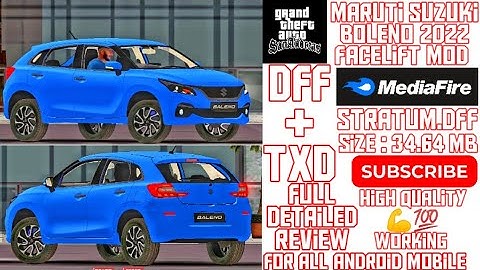 Maruti Suzuki Boleno 2022 Mod For Gta San Android/Pc || Dff+Txd || BY SZG || Gta San Mods 2022
