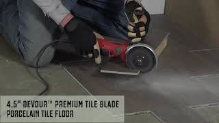 DEVOUR 4 5 Tile Diamond Blade on Flooring