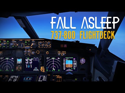 Fall Asleep in the Flightdeck | 737-800 Coast-to-Coast Night Cruise | Smooth Jet Ambience