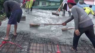 Cement Mixer Truck Working with Concrete Boom Pump Truck