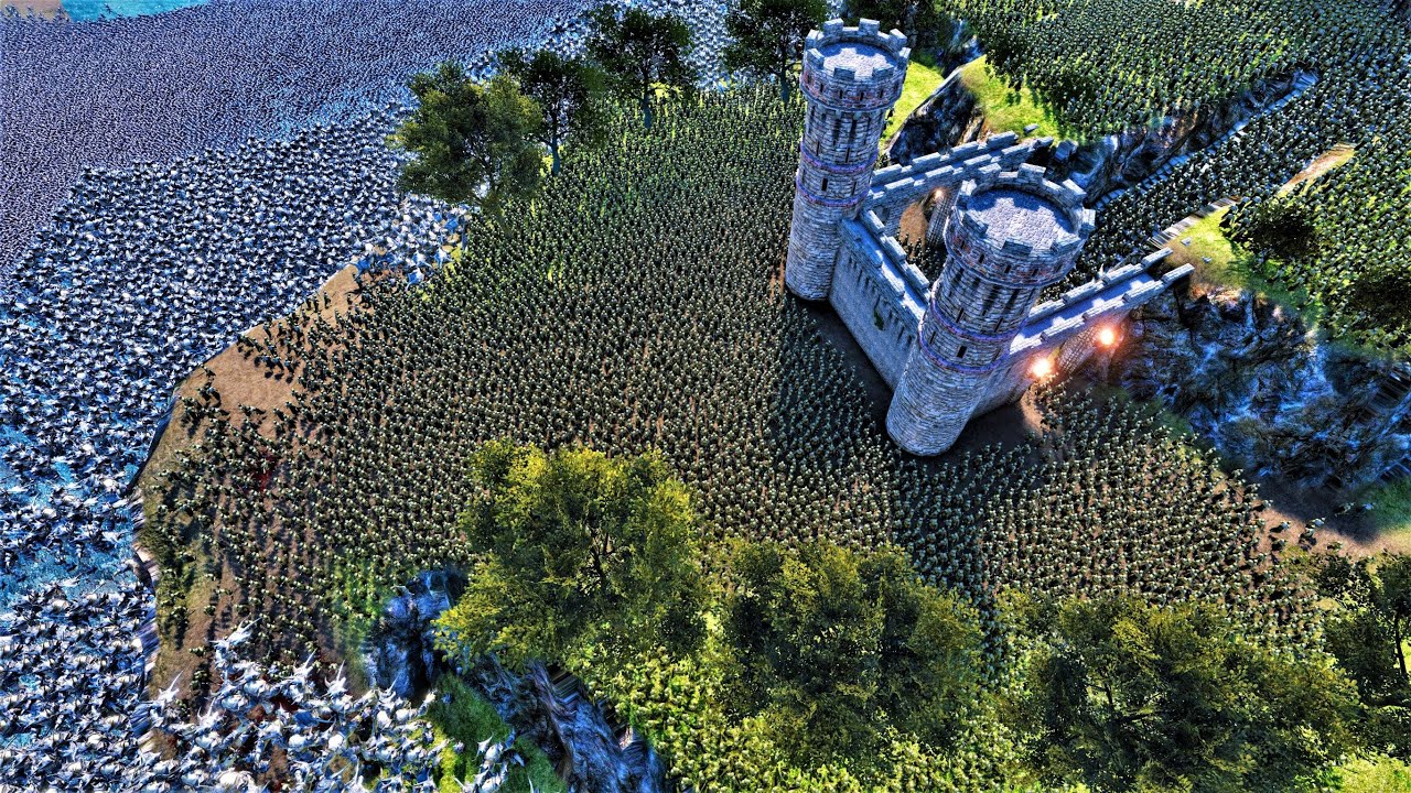 Orcs and Giants Ogres Lay Siege to Elvish Castle - Ultimate Epic Battle Simulator UEBS