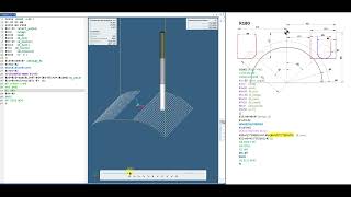 : Fanuc. Macro. Radius 180 deg.,there-here-back. CNC practicum.