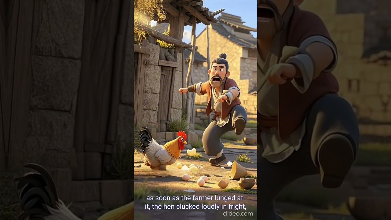 chicken flies away and eggs gone 