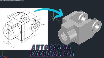 Autocad 3D Exercise AutoCAD 3D modeling Exercise #11 using presspull command