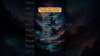 How long it takes you to move on 💫❤️🩹#astrology #youtubeshorts #zodiac #shortvideo #shorts