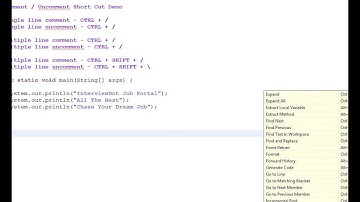 ECLIPSE SHORTCUTS TAMIL
