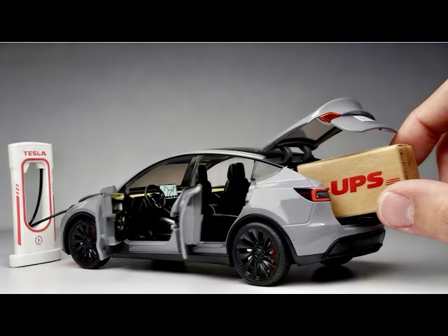 Unboxing of The Tesla Model Y 🥵 Realistic Diecast Model Car - YouTube