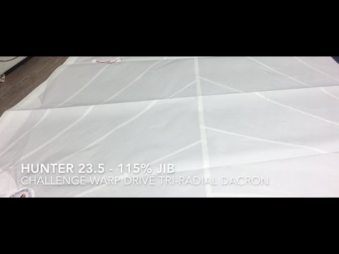 New Replacement Sail - Hunter 23.5 - 115% Jib- Challenge Warp Drive TriRadial Dacron