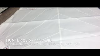 New Replacement Sail - Hunter 23.5 - 115% Jib- Challenge Warp Drive TriRadial Dacron