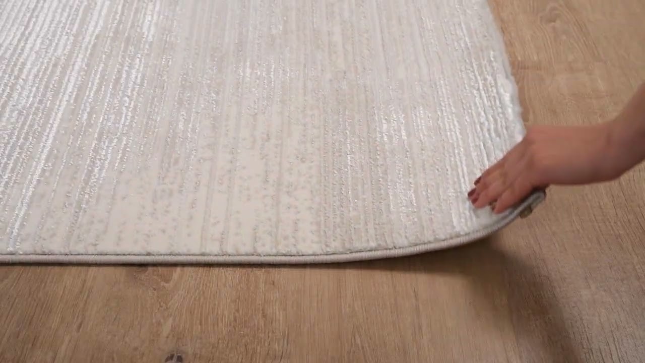 Tapis uni crème satiné DUBAI 45 - Crème