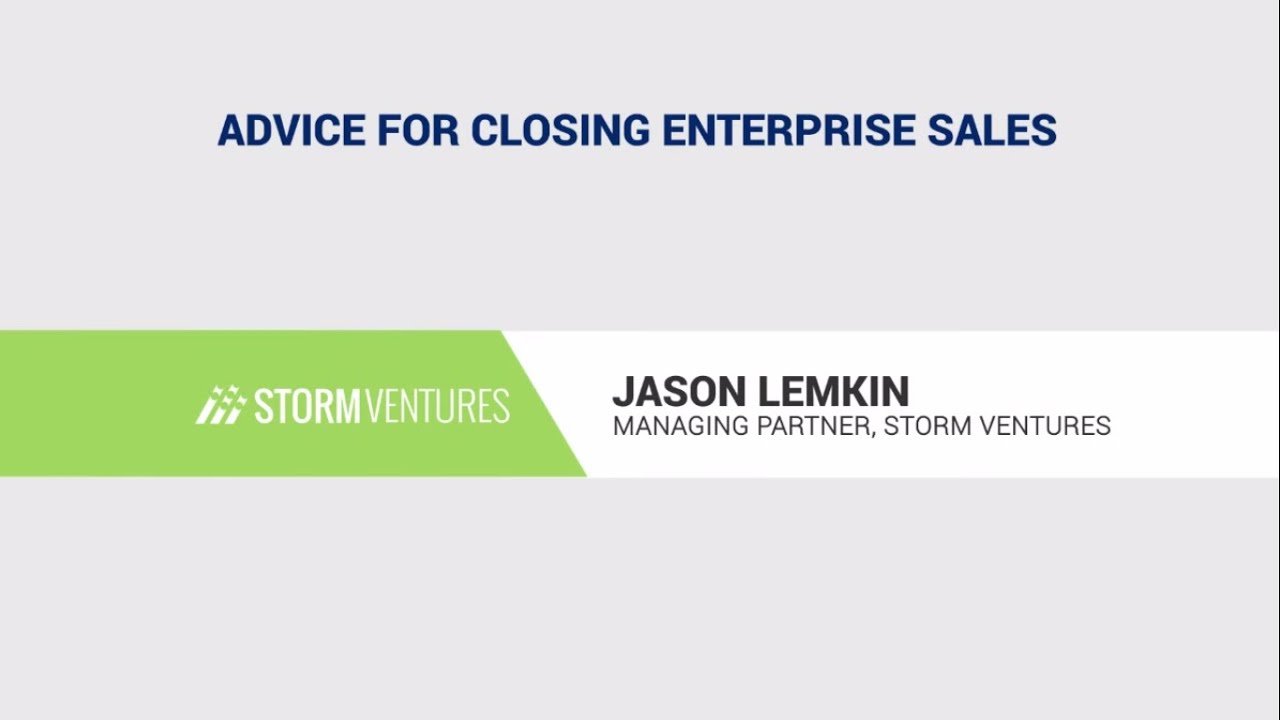Founders, Go Out and Close Enterprise Sales
