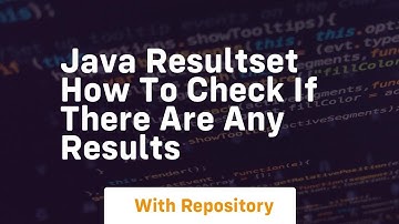 java resultset how to check if there are any results